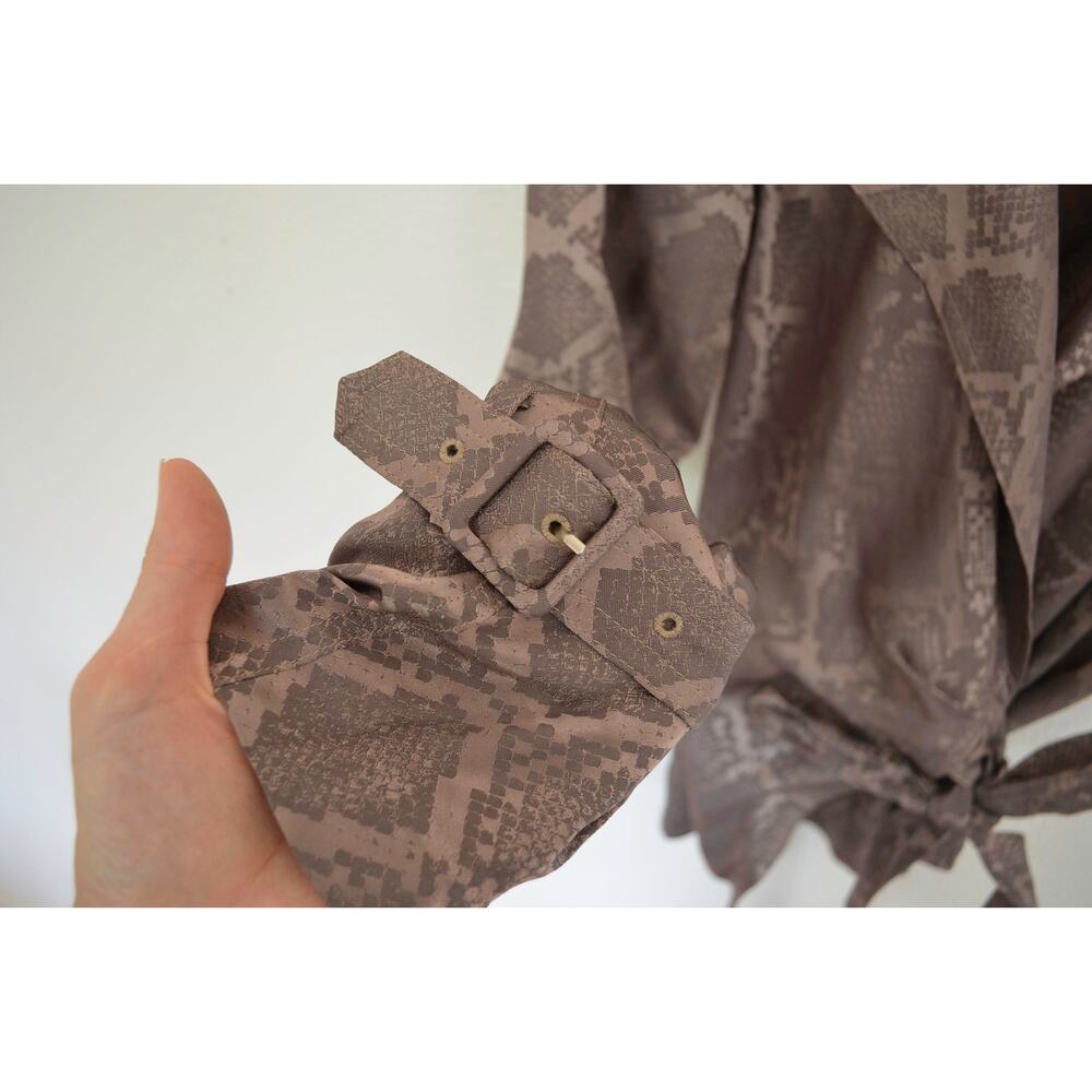 Simkhai - Milo Trench Wrap Python Print Wrap Blouse in Taupe - Picture 7 of 7